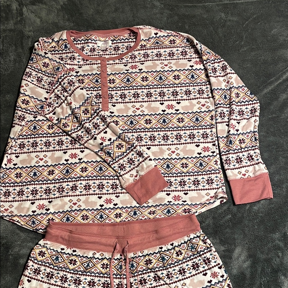 Secret Treasures Pink and Blue Pajama Set with Super Soft Fabric